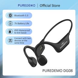 Auriculares de teléfonos celulares Auriculares Real Bone Conduction Bluetooth 5 3 Auriculares deportivos impermeables inalámbricos con micrófono para entrenamientos que conducen 230412