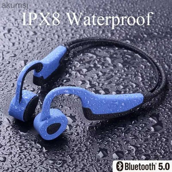 Auriculares para teléfono celular Auriculares de conducción ósea real Reproductor de MP3 Auriculares deportivos Memoria 16G IPX8 Auriculares impermeables para natación y buceo para Android Ios YQ240304