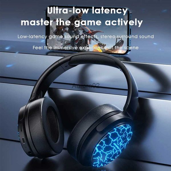 Auriculares para teléfono móvil RGB con luz de respiración, auriculares para juegos, Bluetooth, con micrófono, cancelación de ruido YQ240219