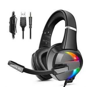 Mobiele telefoon koptelefoon RGB-gamingkop met ruisonderdrukkende microfoon surround sound LED-oortelefoon geschikt voor PS5 PS4 Xbox One PC MacH240311