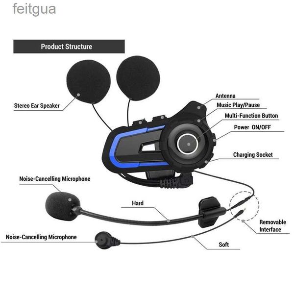 Écouteurs de téléphone portable S2 Casque de ski de moto Casque Bluetooth BT5.1 CVC Réduction du bruit Double Interphone Équitation Casque d'appel sans fil YQ240202