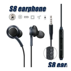 Mobiele telefoon koptelefoon S8 oortelefoon headset microfoon voor Galaxy Stereo geluid oordopjes Hoge kwaliteit met bekabelde in-ear Drop Delivery-telefoons Acce Dhjcs