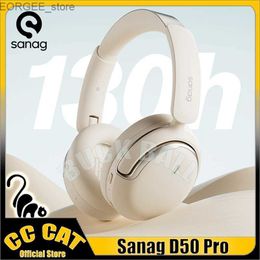 Écouteurs de téléphones portables Sanag D50 Pro Wireless casque sans fil Bluetooth réduction du bruit actif Erecbuds longs Ecouts à faible délai Homhones de sport Y240407