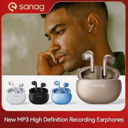 Mobiele telefoon oortelefoons Sanag T81S Bluetooth oortelefoon 64G Offline monitoring met high-definition opnamefunctie 13 mm hoog echo dynamisch diafragma J240508