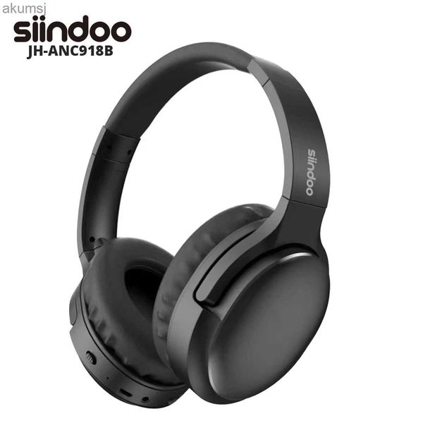 Auriculares para teléfono celular Siindoo ANC918B Cancelación activa de ruido Auriculares estéreo de alta fidelidad Auriculares inalámbricos Bluetooth sobre la oreja con micrófono Graves profundos para PC TV YQ240304