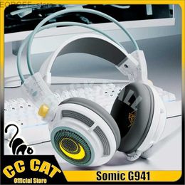 Mobiele telefoon oortelefoons Somic G941 Gamer -hoofdtelefoon Wired hoofdtelefoon Gaming Hoofdtelefoon Lage vertraging Headset 7.1 Stereo -geluid met Microfoon Headset Eartset Eortelefoon Y240407