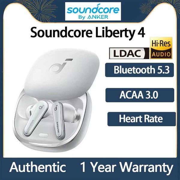 Écouteurs pour téléphones portables Soundcore Liberty 4 TWS écouteurs Bluetooth sans fil avec ACAA 3.0 LDAC Hi Res écouteurs de fréquence cardiaque à réduction de bruit active Q240321