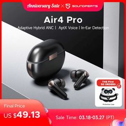 Auriculares para teléfono celular Auriculares inalámbricos SoundPEATS Air4 Pro ANC Bluetooth 5.3 con sonido sin pérdidas y conexión multipunto de voz AptX y detección en el oído Q240321