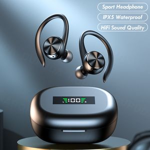 Mobiele telefoon oortelefoons sport Bluetooth draadloze hoofdtelefoons met microfoon IPX5 waterdichte oorhaken Bluetooth oortelefoons hifi stereomuziek oordopjes voor telefoon 230419