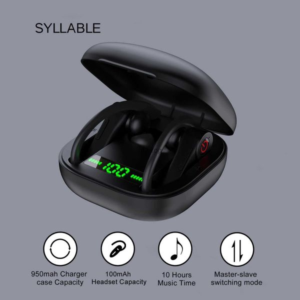 Auriculares para teléfono celular SYLLABLE PowerHBQ Pro TWS Auriculares 10 horas Auriculares estéreo inalámbricos verdaderos Auriculares deportivos inalámbricos YQ240105