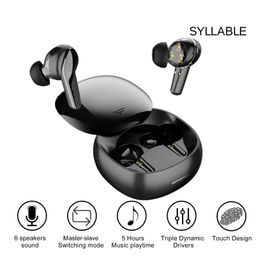 Auriculares para teléfono celular SYLLABLE WD1100 TWS Auriculares 6 Altavoces Sonido Auriculares estéreo inalámbricos verdaderos Controladores dinámicos triples Touch SYLLABLE WD1100 Auriculares YQ240105