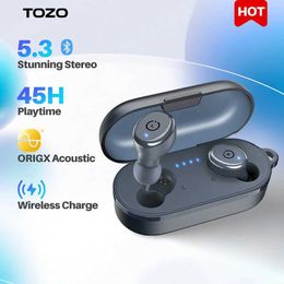 Écouteurs de téléphones portables Tozo T10 Écouteurs sans fil avec écouteurs stéréo imperméables Bluetooth 5.3 Écouteurs de microphones intégrés J240508