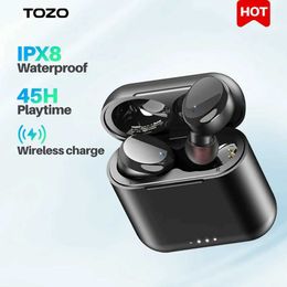Écouteurs de téléphone portable Tozo T6 True Wireless Earbuds Touch Control avec Hiffi Sound Écouteurs IPX8 Imperproofer 30H Time de jeu J240508