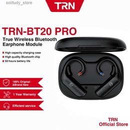 Écouteurs pour téléphone portable TRN BT20pro module d'écouteur mise à niveau câble sans fil Bluetooth 5.3 HIFI 2PIN/MMCX connecteur prise remplaçable crochet d'oreille Q240402