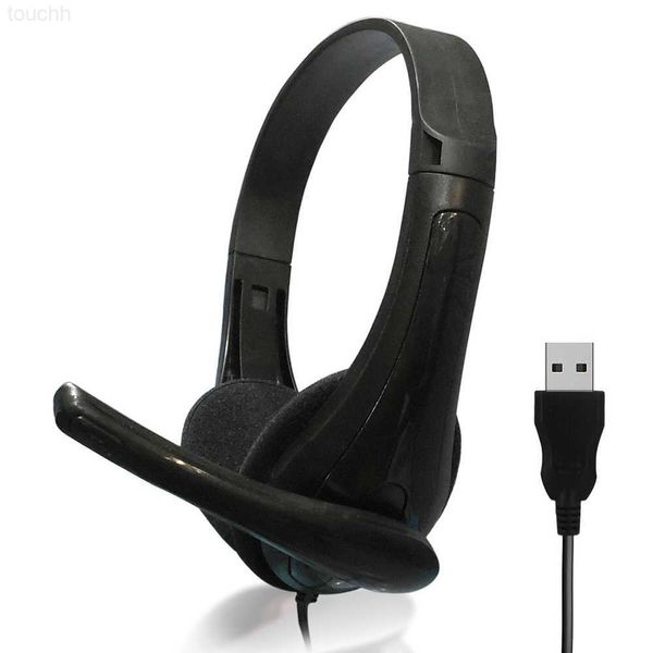 Handy-Kopfhörer, USB-Kabel-Kopfhörer, universelles PC-Gaming-Headset mit Mikrofon, Rauschunterdrückung, Gamer-Kopfhörer, Helm für Laptop-Computer L230914