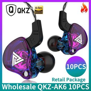 Auriculares para teléfono celular Venta al por mayor 10 piezas QKZ AK6 Auriculares deportivos de alta fidelidad Auriculares de música con micrófono Auriculares deportivos (caja de embalaje al por menor) Q240321