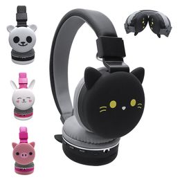 Mobiele telefoon oortelefoons draadloze katten hoofdtelefoon Bluetooth jonge mensen kinderen opvouwbare stereo headset 35 mm plug met MIC FM Radio 221022