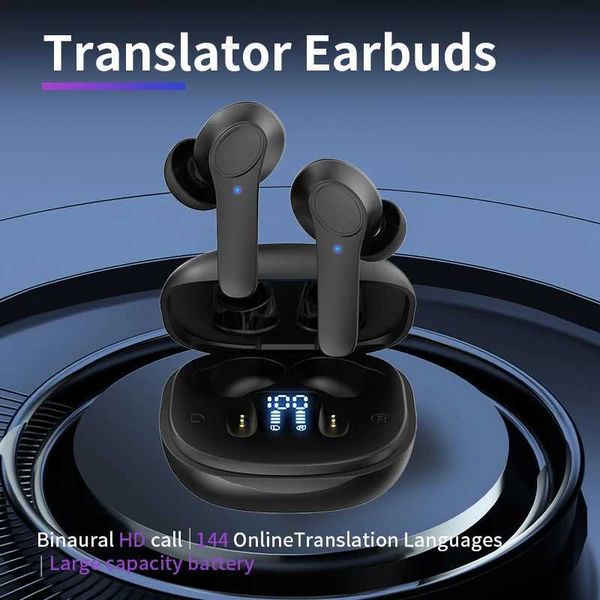 Auriculares para teléfono celular Auriculares inalámbricos con traductor 114 idiomas en línea Traducir en la oreja Traducción inteligente sin conexión Auriculares Bluetooth Estuche de carga J240123