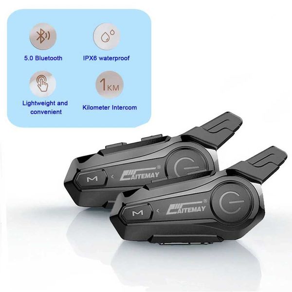 Écouteurs de téléphone portable x1 Plus Casque de moto Earphone Walkie Talkie Bluetooth IPX6 Sports imperméables Talkie Walkie adapté aux 2riders 1000m Walkie J240508