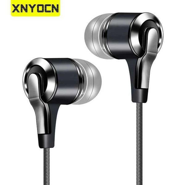 Écouteurs pour téléphones portables Xnyocn écouteurs 3,5 mm dans l'oreille 1,2 m contrôle filaire casque de sport écouteurs filaires adaptés aux smartphones Honor avec microphones Q240321