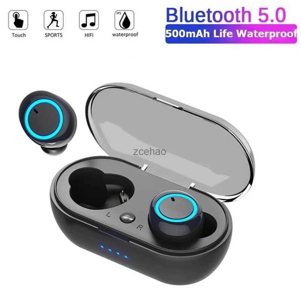 Écouteurs pour téléphones portables Y50 TWS Bluetooth écouteur 5.0 casque sans fil IPX7 écouteurs étanches véritable Bluetooth casque sans fil stéréo Sport écouteurs L240105