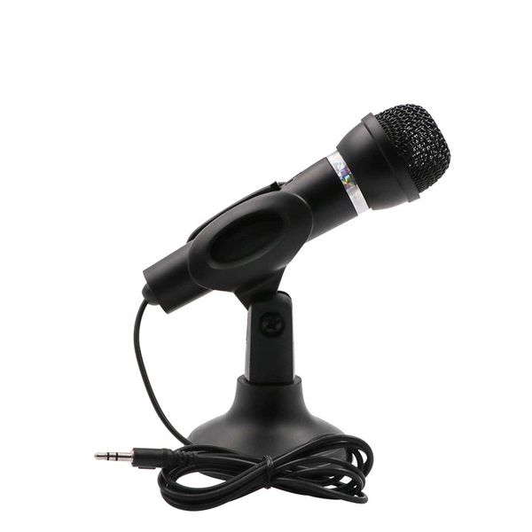 Combinés de téléphone portable Microphone 3,5 mm Accueil Stéréo MIC Support de bureau pour PC YouTube Vidéo Skype Chat Gaming Podcast Enregistrement microphone