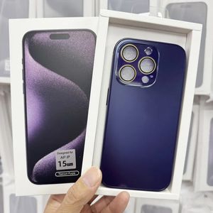 Mobiele telefoon luxe telefoonhoesje titanium legering frame ontwerper telefoonhoesje met lensbescherming anti-vingerprints iPhone 15 Pro Case