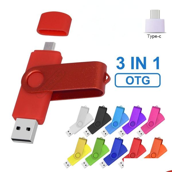 Tarjetas de memoria del teléfono celular Stick USB Colorf Otg 2.0 Flash Drive 8GB 16GB 32GB 64GB 128GB PENDRive de alta velocidad para laptop OTVRS Smart