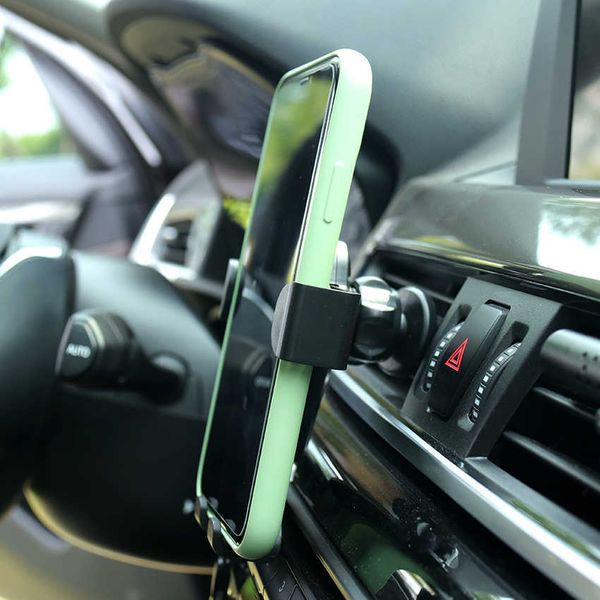 Soportes para teléfonos móviles Soportes para teléfono 1PC Car Mobile Universal Gravity Phone Holder para teléfono en Car Air Vent Mount Gravity Mobile Phone Holder Stand P230316