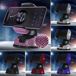 Mobiele Telefoon Mounts Houders 2023 Diamant Mobiele Telefoon Houder voor Auto Telefoon Mount Roze Flexibele Tafel Stand Mount Bling Auto accessoires Interieur Vrouw YQ240130