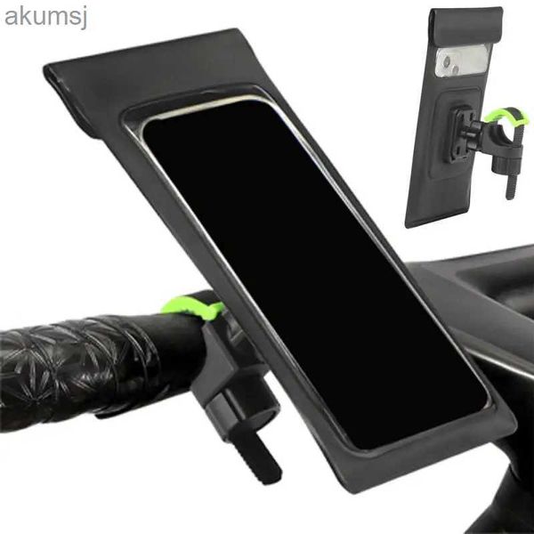 Supports téléphone portable Support de téléphone de vélo de moto réglable étui étanche à la pluie Support de téléphone étanche guidon de vélo Support de Support Mobile YQ240110