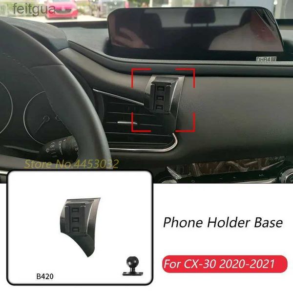 Soportes para teléfono celular Base para teléfono de automóvil Soportes especiales para Mazda CX-30 2020-2021 Accesorios de base de soporte de salida de aire fijo con cabeza esférica 17 mm YQ240130