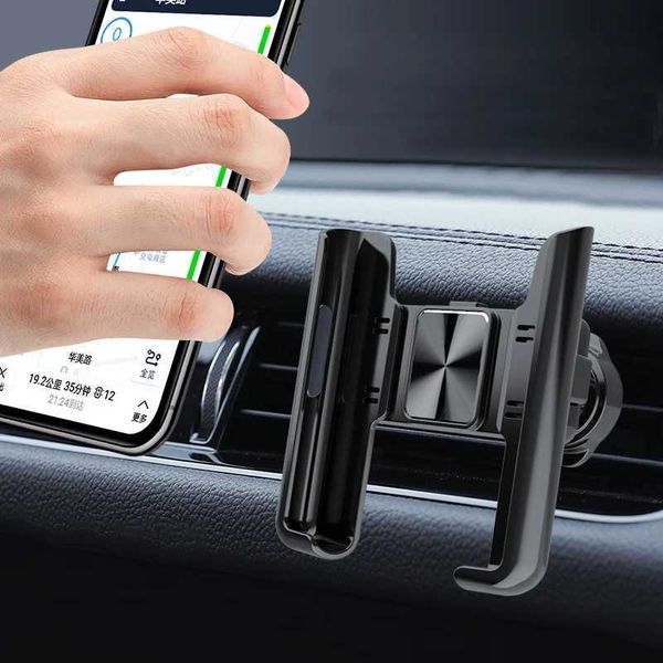 Téléphone portable supporte le support de téléphone de voiture 360 Stand de rotation pour téléphone portable Universal Gravity Auto Téléphone Solder dans la voiture Air Venti Clip GPS Prise en charge Y240423