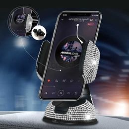 Mobiele telefoonhouders Houders Kristal Autotelefoonhouder Mount Mobiele telefoonstandaard GPS-ondersteuning Roze Bling Diamond Autoaccessoires Interieur voor dames 240322