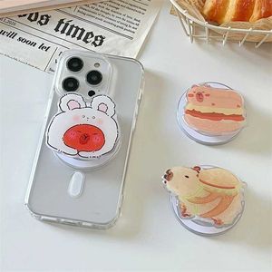 Mobiele telefoon Monteerders Koreaanse schattige cartoon konijnbeer magnetische houder grip tok griptok telefoonstandhouder ondersteuning voor iPhone voor pad magsafe smart tok