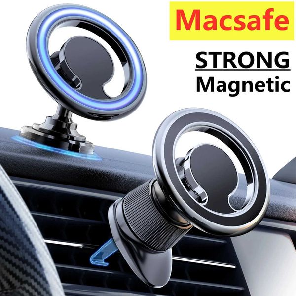 Téléphone portable supporte le support de voiture MacSafe Macsafe prend en charge Mini Magnétique Air Air Vent Clip Téléphone pour iPhone 12 13 14 Pro Max Y240423