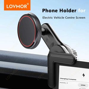 Téléphone portable supporte support de téléphone magnétique pour l'écran d'affichage de voiture côté 360 degrés Rotation de voiture pour iPhone 12 13 14 15 Pro Max Tesla Accessoires Y240423