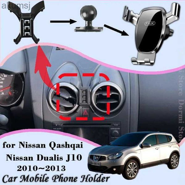 Supports de téléphone portable Support de téléphone portable pour Nissan Qashqai Dualis J10 pince d'aération plateau Support de cellule Support gravité accessoires de montage de voiture YQ240110