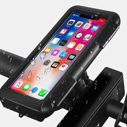 Supports de téléphone portable Nouvelle mise à niveau étanche vélo téléphone sac housse moto vélo guidon support de téléphone portable pour iPhone 12 Samsung 240322