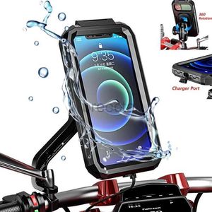 Supports de téléphone portable Nouveau étui de téléphone étanche vélo moto guidon rétroviseur 3 à 6.8 sac de montage de téléphone portable moto Scooter support de téléphone 240322