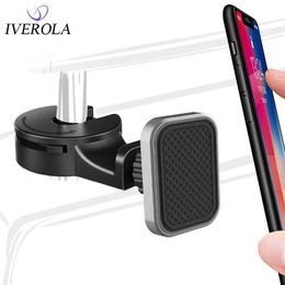 Téléphone portable supporte Univerola Magnetic Car Phone Dectein Universal Car Back Selt Headter Bread Rotation Holder pour iPhone / Téléphone Y240423