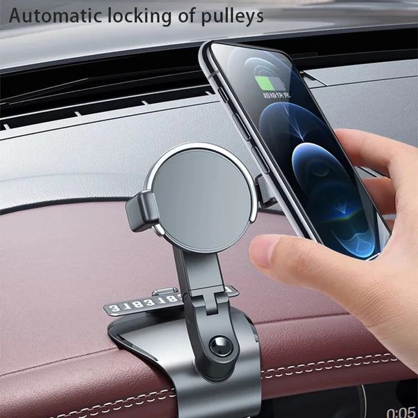 Supports de téléphone portable supports universels 360 rotatif GPS support de tableau de bord de voiture support Hud Clip sur support de berceau 231128