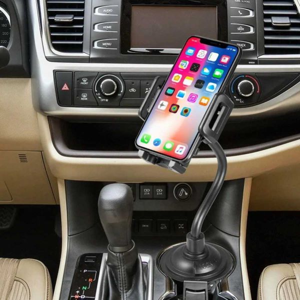 Téléphone portable supporte les supports de carbone téléphonique de voiture universelle support de support de bouteille de boisson Support des accessoires de téléphone mobile smartphone Ceci est un porte