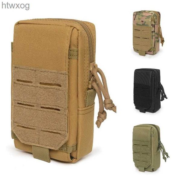 Bolsas para teléfonos celulares 1000D Bolsa táctica Molle Bolsa de cintura militar Hombres al aire libre EDC Bolsa de herramientas Chaleco Paquete Monedero Caja del teléfono móvil Caza Bolsa compacta YQ240131