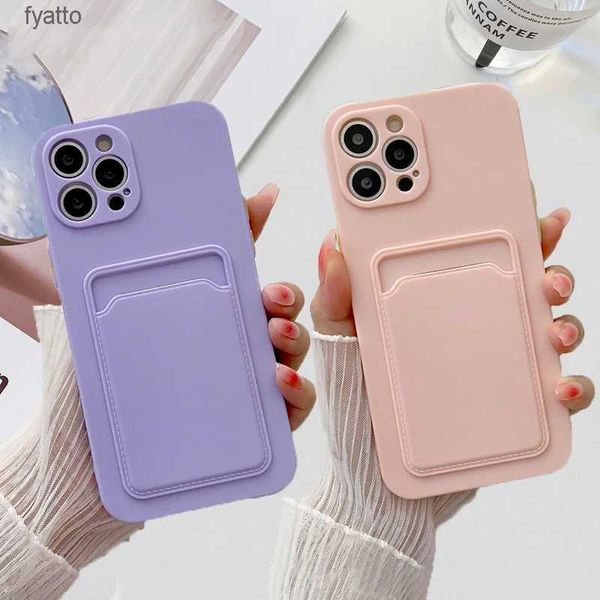 Pochettes pour téléphones portables, porte-cartes, étui de téléphone en Silicone Pro Max Max, Protection d'appareil photo, portefeuille arrière souple, H240307