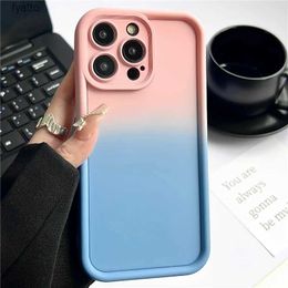 Mobiele telefoon Zakken Fashion Gradient Candy Color Phone Case Pro Max Simple Matte Protective Soft Silicone Cover ShellH240307