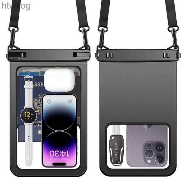 Pochettes téléphones portables HAISSKY mise à niveau natation pochette de téléphone étanche pour iPhone 14 Pro Max 14 Plus 13 12 11 XR Crossboday sac de rangement de grande capacité YQ240131