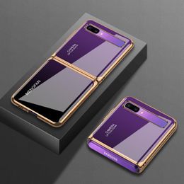 Pochettes pour téléphone portable étui de placage de luxe pour Galaxy Z Flip 5G étuis Anti-chute housse antichoc SM-F7007 F700F F7070