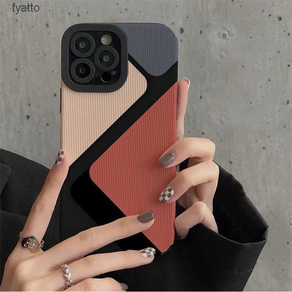 Bolsas para teléfono celular Retro Color cálido Patrón geométrico Funda para teléfono Pro Max Cámara protectora suave a prueba de golpes CoverH240307