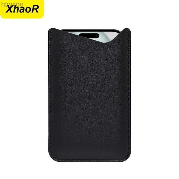 Bolsas para teléfonos celulares Bolsa de teléfono suave universal simple para hombre para 15 14 13 Pro Max Bolsa de negocios para funda de embrague de piel portátil YQ240131